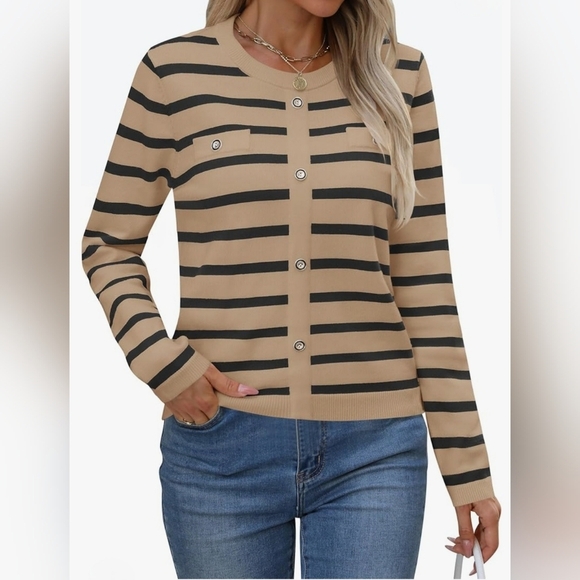 NIB Long Sleeve Striped Sweater - Picture 1 of 4